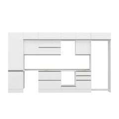 Alvinka 410X240 Cm High Gloss Mutfak Dolabı Mbb-E90B60S60-2 High Gloss | Beyaz - Mdf