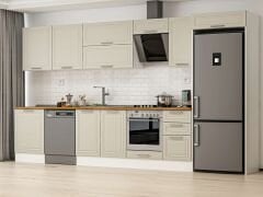 Alvinka 385X222 Cm Klasik Mebran Mutfak Dolabı Mb-E80S60S45-2 Mebran | Kumtaşı - Suntalam