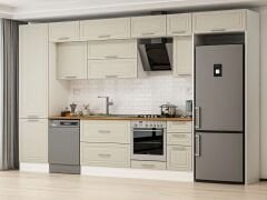 Alvinka 390X240 Cm Klasik Mebran Mutfak Dolabı Beyaz Beyaz Mbb-E90B60S40-2 Mebran | Kumtaşı - Mdf