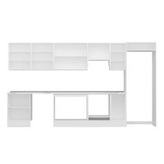 Alvinka 390X222 Cm High Gloss Mutfak Dolabı Mb-E90S60S40-1 High Gloss | Antrasit - Mdf