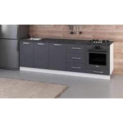 Minar 250 Cm Mutfak Dolabı Beyaz Antrasit 250-A3-Alt Modül