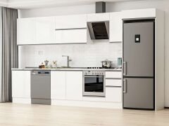 Alvinka 390X222 Cm High Gloss Mutfak Dolabı Mb-E90S60S40-2 High Gloss | Beyaz - Mdf