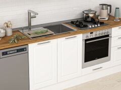 Alvinka 385X222 Cm Klasik Mebran Mutfak Dolabı Mb-E80S60S45-3 Mebran | Beyaz - Suntalam