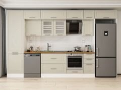 Alvinka 390X240 Cm Klasik Mebran Mutfak Dolabı Beyaz Beyaz Mbb-E90B60S40-3 Mebran | Kumtaşı - Suntalam