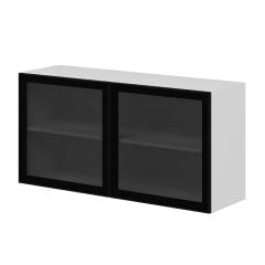 Alvinka Mutfak Modül Üst 2Dk1R 120-H60Cm Dolap Beyaz Alm Cam Mdf