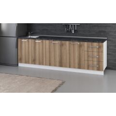 Minar 250 Cm Mutfak Dolabı Beyaz Dore 250-D1-Alt Modül