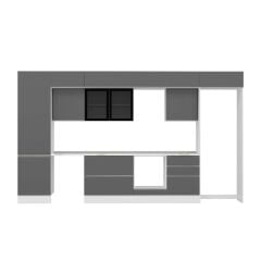 Alvinka 410X240 Cm High Gloss Mutfak Dolabı Mbb-E90B60S60-3 High Gloss | Antrasit - Suntalam