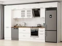 Alvinka 390X240 Cm Klasik Mebran Mutfak Dolabı Beyaz Beyaz Mbb-E90B60S40-3 Mebran | Beyaz - Mdf