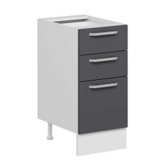 Alvinka Mutfak Modül Duz Alt 3Ç1B2K Nray 40Cm Dolap Beyaz Antrasit Suntalam