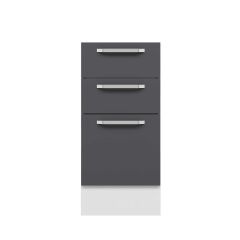 Alvinka Mutfak Modül Duz Alt 3Ç1B2K Nray 40Cm Dolap Beyaz Antrasit Suntalam