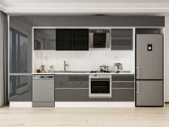 Alvinka 410X240 Cm High Gloss Mutfak Dolabı Mbb-E90B60S60-3 High Gloss | Antrasit - Mdf