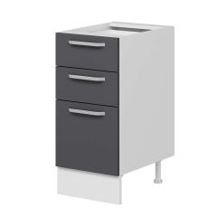 Alvinka Mutfak Modül Duz Alt 3Ç1B2K Nray 40Cm Dolap Beyaz Antrasit Mdf