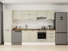 Alvinka 295X210 Cm Klasik Mebran Mutfak Dolabı Mb-E80B45S50-1 Mebran | Kumtaşı - Mdf