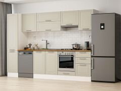 Alvinka 295X210 Cm Klasik Mebran Mutfak Dolabı Mb-E80B45S50-1 Mebran | Kumtaşı - Mdf