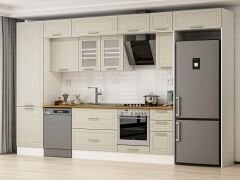 Alvinka 390X240 Cm Klasik Mebran Mutfak Dolabı Beyaz Beyaz Mbb-E90B60S40-3 Mebran | Kumtaşı - Mdf