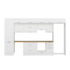 Alvinka 395X240 Cm Klasik Mebran Mutfak Dolabı Beyaz Beyaz Mbb-E90B60S45-1 Mebran | Beyaz - Suntalam