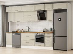 Alvinka 370X240 Cm Klasik Mebran Mutfak Dolabı Mb-E80S45S45-2 Mebran | Kumtaşı - Suntalam