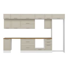 Alvinka 370X240 Cm Klasik Mebran Mutfak Dolabı Mb-E80S45S45-2 Mebran | Kumtaşı - Suntalam