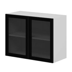 Alvinka Mutfak Modül Üst 2Dk1R 80-H60Cm Dolap Beyaz Alm Cam Mdf