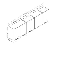 Minar 255 Cm Mutfak Dolabı Beyaz 255-B1-Üst Modül
