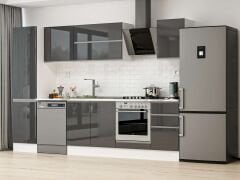 Alvinka 295X210 Cm High Gloss Mutfak Dolabı Mb-E80B50S45-2 High Gloss | Antrasit - Mdf