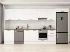 Alvinka 390X222 Cm Klasik Mebran Mutfak Dolabı Mb-E80S60S50-1 Mebran | Beyaz - Suntalam