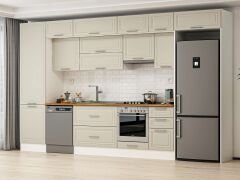 Alvinka 395X240 Cm Klasik Mebran Mutfak Dolabı Beyaz Beyaz Mbb-E90B60S45-1 Mebran | Kumtaşı - Suntalam