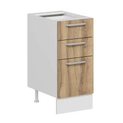 Alvinka Mutfak Modül Duz Alt 3Ç1B2K Nray 40Cm Dolap Beyaz Dore Mdf