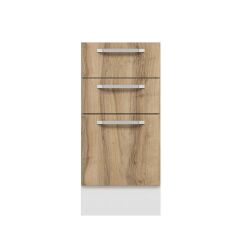 Alvinka Mutfak Modül Duz Alt 3Ç1B2K Nray 40Cm Dolap Beyaz Dore Mdf