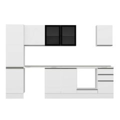 Alvinka 295X210 Cm High Gloss Mutfak Dolabı Mb-E80B50S45-3 High Gloss | Beyaz - Suntalam