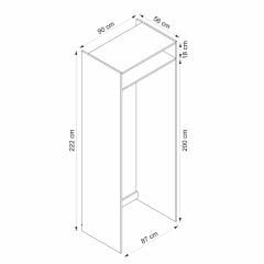 Alvinka Mutfak Modül Mbr_B 90-H222Cm Buzdolabı Beyaz Antrasit