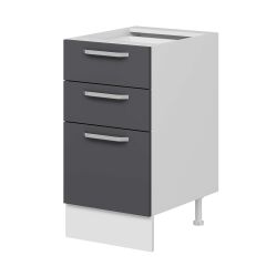 Alvinka Mutfak Modül Duz Alt 3Ç1B2K Nray 45Cm Dolap Beyaz Antrasit Mdf