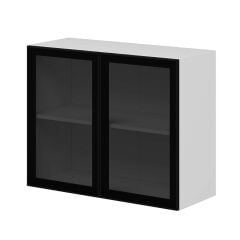 Alvinka Mutfak Modül Üst 2Dk1R 90-H72Cm Dolap Beyaz Alm Cam Suntalam