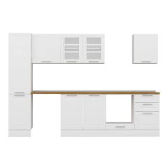 Alvinka 295X210 Cm Klasik Mebran Mutfak Dolabı Mb-E80B45S50-3 Mebran | Beyaz - Suntalam