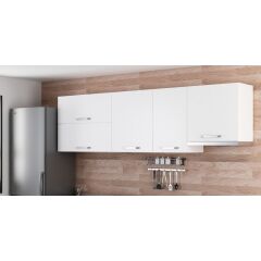 Minar 255 Cm Mutfak Dolabı Beyaz 255-B8-Üst Modül