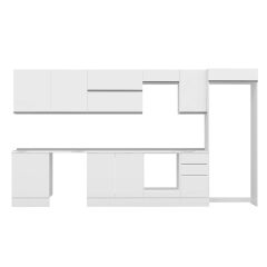 Alvinka 395X222 Cm High Gloss Mutfak Dolabı Mb-E90S60S45-2 High Gloss | Beyaz - Suntalam