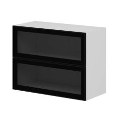 Alvinka Mutfak Modül Üst 2Yk1R 80-H60Cm Dolap Beyaz Alm Cam Mdf