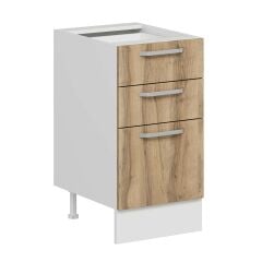 Alvinka Mutfak Modül Duz Alt 3Ç1B2K Nray 45Cm Dolap Beyaz Dore Mdf