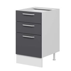 Alvinka Mutfak Modül Duz Alt 3Ç1B2K Nray 50Cm Dolap Beyaz Antrasit Suntalam