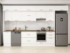 Alvinka 375X240 Cm Klasik Mebran Mutfak Dolabı Mb-E80S45S50-1 Mebran | Beyaz - Suntalam