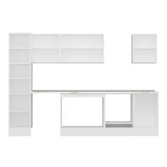 Alvinka 295X210 Cm Klasik Mebran Mutfak Dolabı Mb-E80B45S50-3 Mebran | Antrasit - Mdf