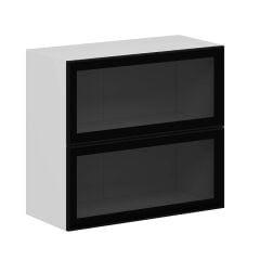 Alvinka Mutfak Modül Üst 2Yk1R 80-H72Cm Dolap Beyaz Alm Cam Mdf