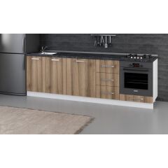 Minar 255 Cm Mutfak Dolabı Beyaz Dore 255-D3-Alt Modül