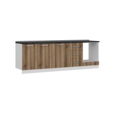 Minar 255 Cm Mutfak Dolabı Beyaz Dore 255-D3-Alt Modül