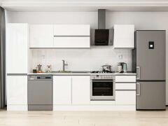 Alvinka 300X210 Cm High Gloss Mutfak Dolabı Mb-E80B50S50-2 High Gloss | Beyaz - Suntalam