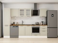 Alvinka 295X210 Cm Klasik Mebran Mutfak Dolabı Mb-E80B45S50-3 Mebran | Kumtaşı - Mdf