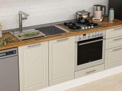 Alvinka 295X210 Cm Klasik Mebran Mutfak Dolabı Mb-E80B45S50-3 Mebran | Kumtaşı - Mdf