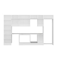 Alvinka 395X240 Cm Klasik Mebran Mutfak Dolabı Beyaz Beyaz Mbb-E90B60S45-2 Mebran | Kumtaşı - Mdf