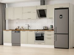 Alvinka 390X222 Cm Klasik Mebran Mutfak Dolabı Mb-E80S60S50-2 Mebran | Kumtaşı - Mdf