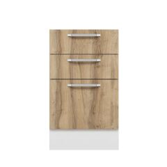 Alvinka Mutfak Modül Duz Alt 3Ç1B2K Nray 50Cm Dolap Beyaz Dore Mdf